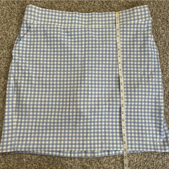 Duluth Trading Co Blue and White Gingham Women's NoGA Naturale Cotton Skort - Picture 10 of 12